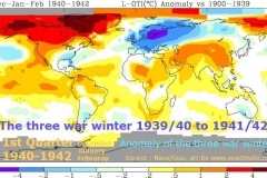 The three war winter forecast anomaly in Celsius degrees