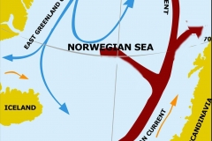 View of the Norwegian Sea on the map