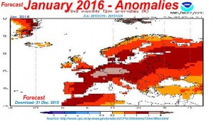 Forecast anomalies for January 2016