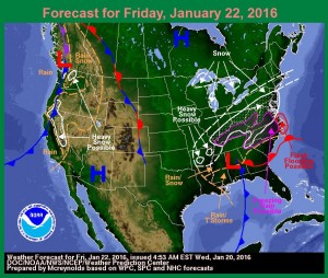 Forecast for Friday, 22nd of January 2016