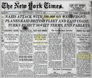 The New York Times presents Nazis attack with 100000 on West Front