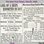 Loss of three ships reported in day
