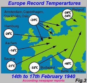 Europe Record Temperatures from 14th to 17th of February 1940