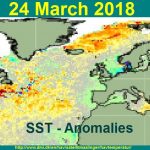 Europe Weather at Eastern and SST Anomalies at 24th of March 2018