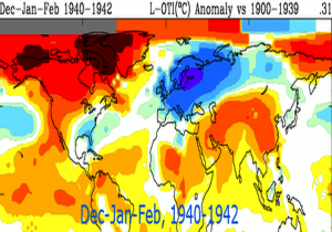 Anomaly climatic situations from December, January and February from 1940 to 1942