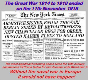 Th Great War 1914 to 1918 ended on the 11th of November 1918