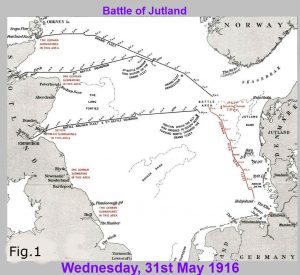 Battle of Jutland Map from 31st May 1916