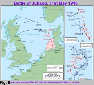 Map of the Battle of Jutland, 31st May 1916