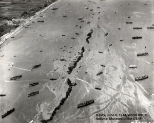 Ships from D-Day on 6th of June 1944 in World War