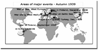 Areas of major events in the autumn of 1939